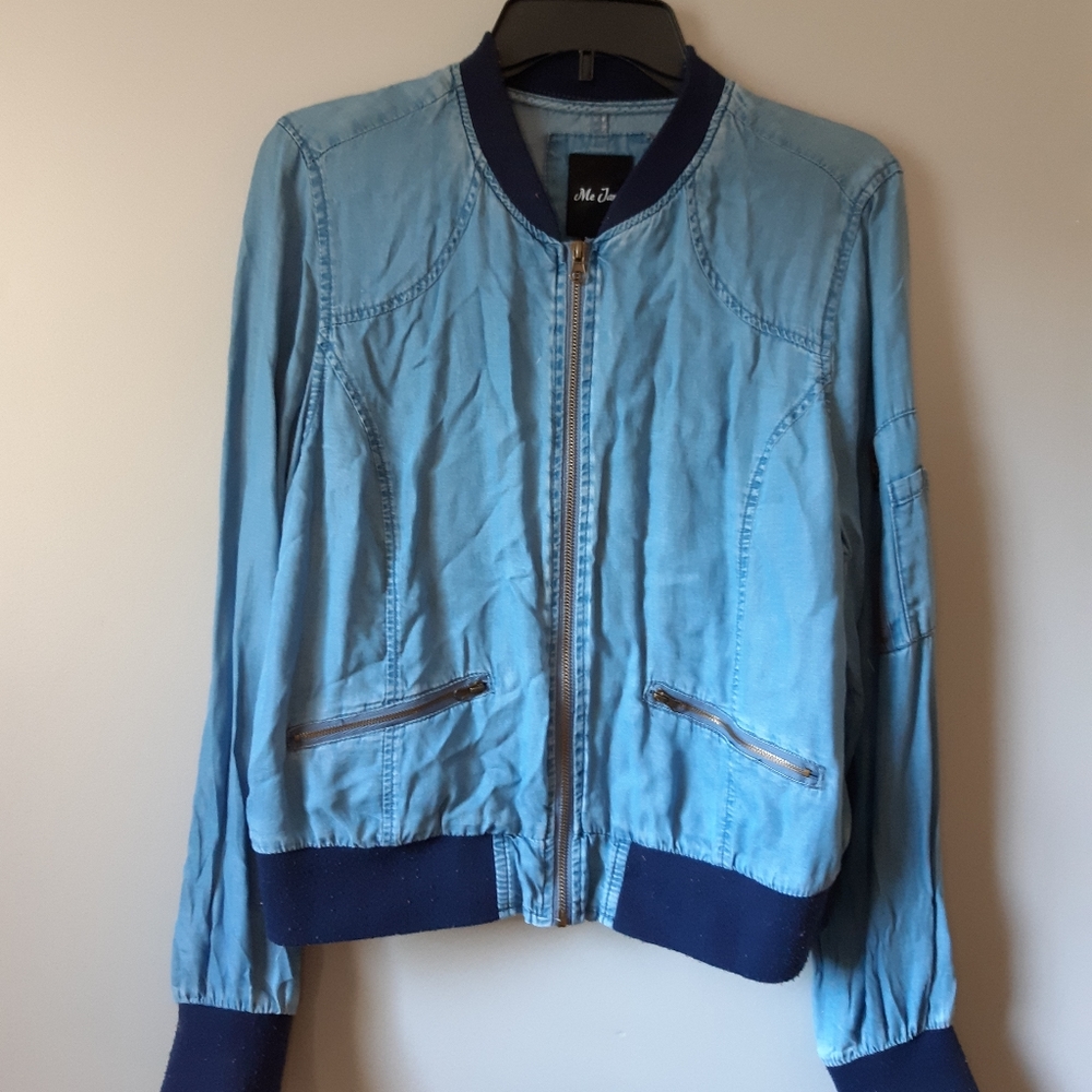 Fake Denim Bomber Jacket